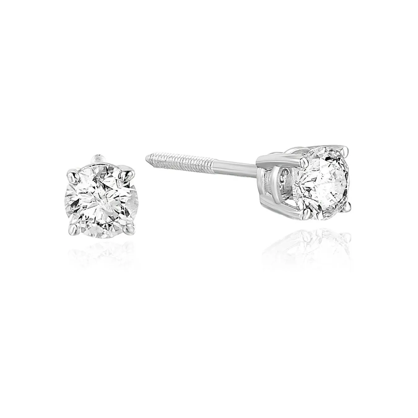 1/3 cttw VS2-SI1 Clarity H-I Color Certified Diamond Stud Earrings 14K White Gold