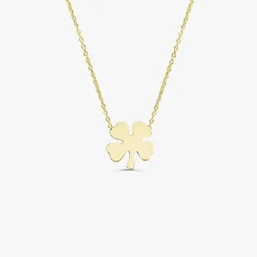 14K Four Leaf Clover Charm Necklace