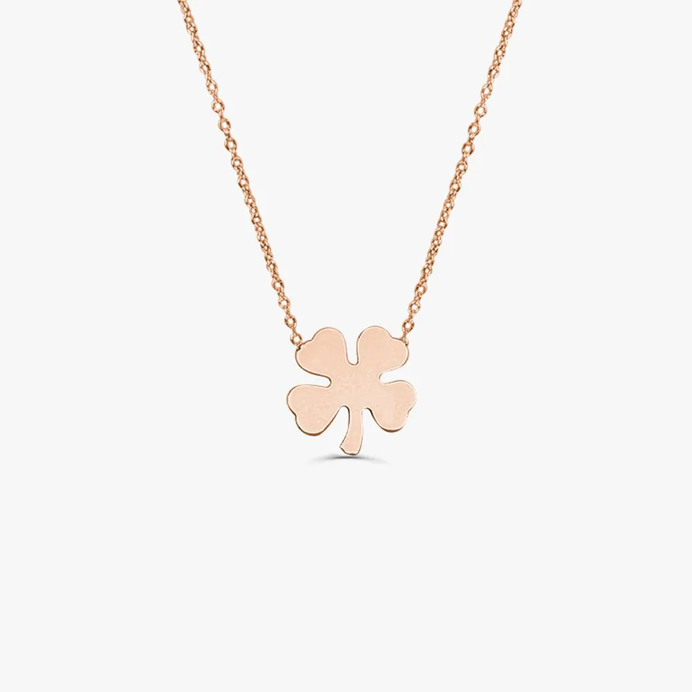 14K Four Leaf Clover Charm Necklace