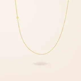 14K Gold One Asymmetrical Mini Initial Necklace