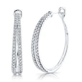 1.76ctw Diamond Oval Hoop Earring