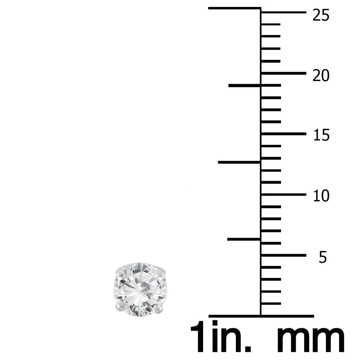 3/4 Carat Tw Round Solitaire Diamond Stud Earrings In .925 Sterling Silver