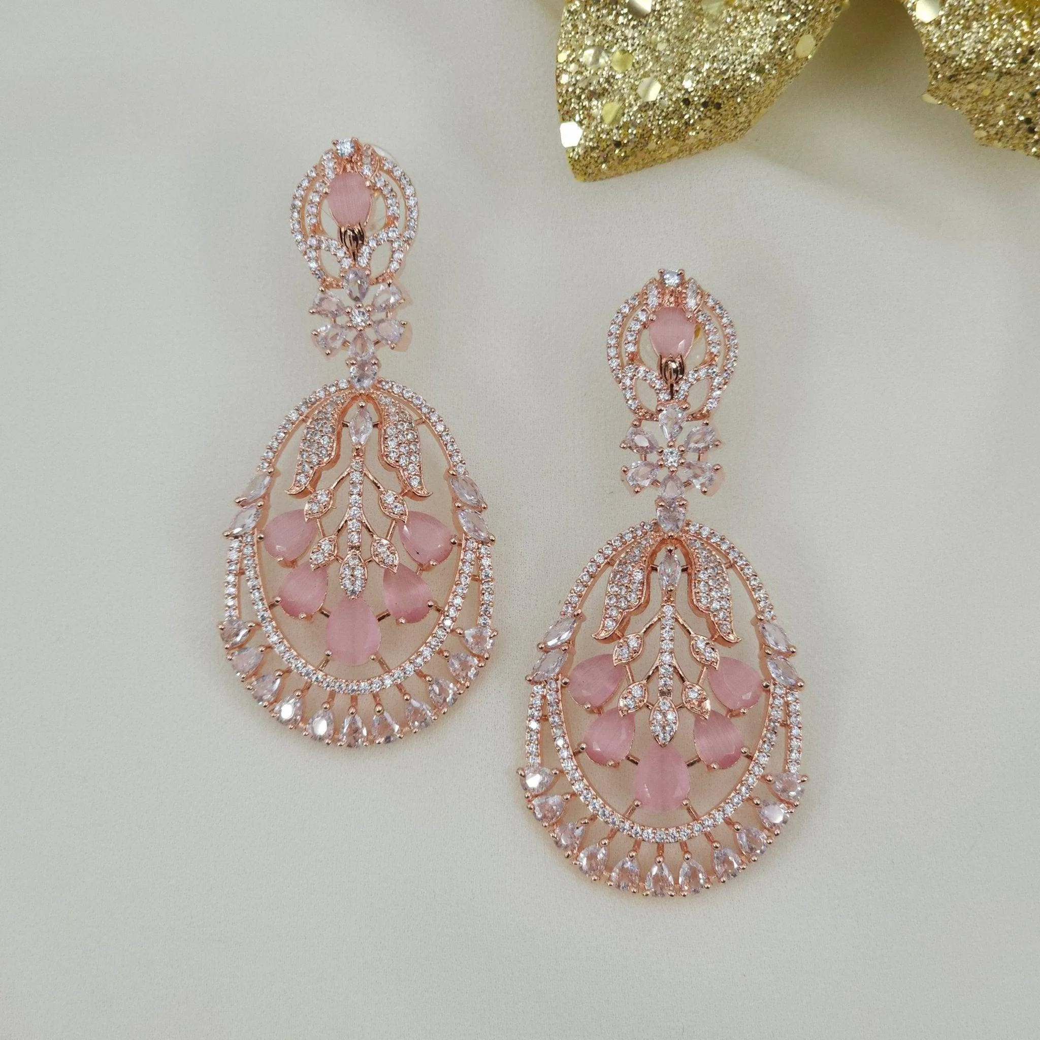 American Diamond Dangle Earrings