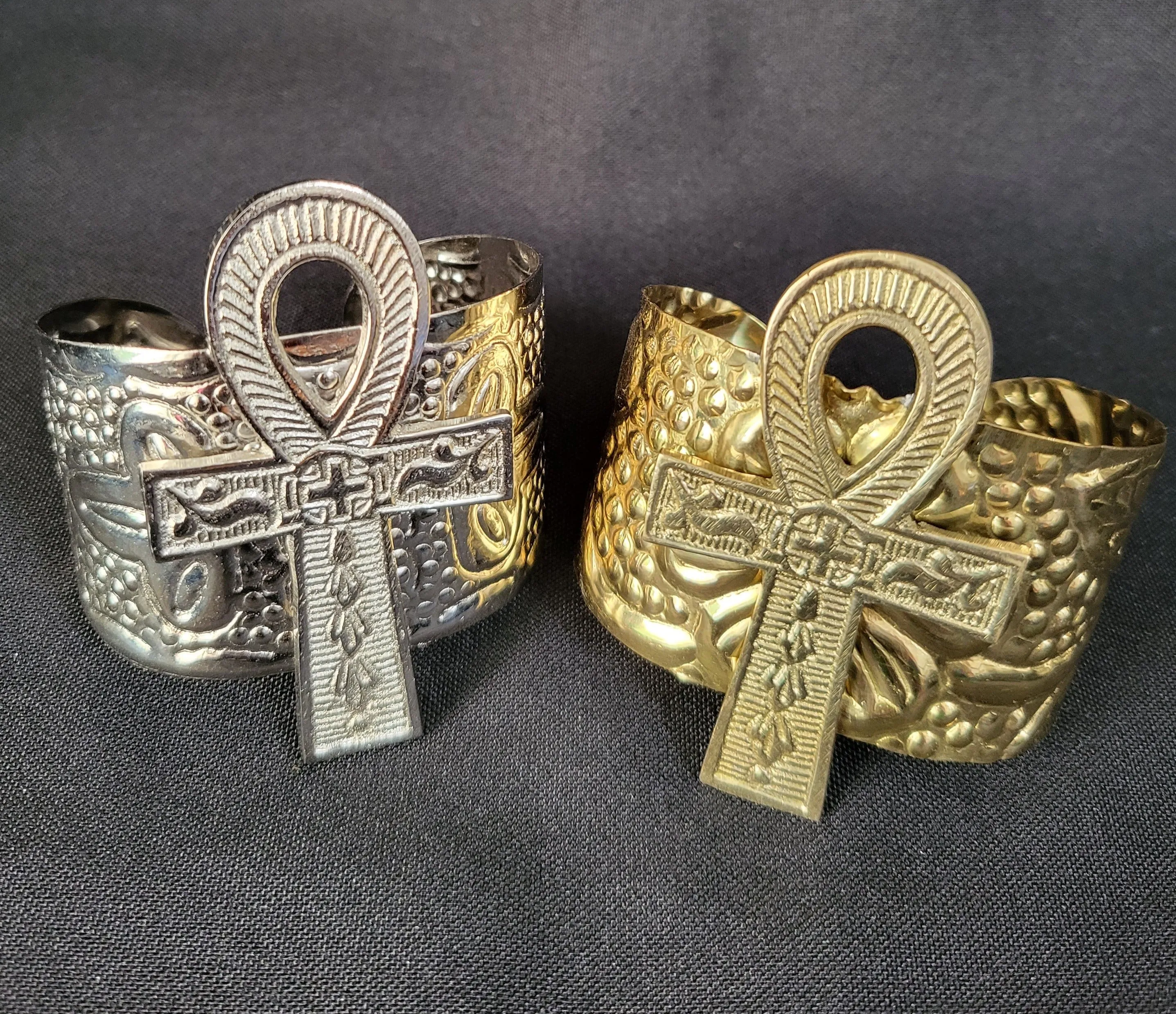 Antique Ankh Cuff Bracelets