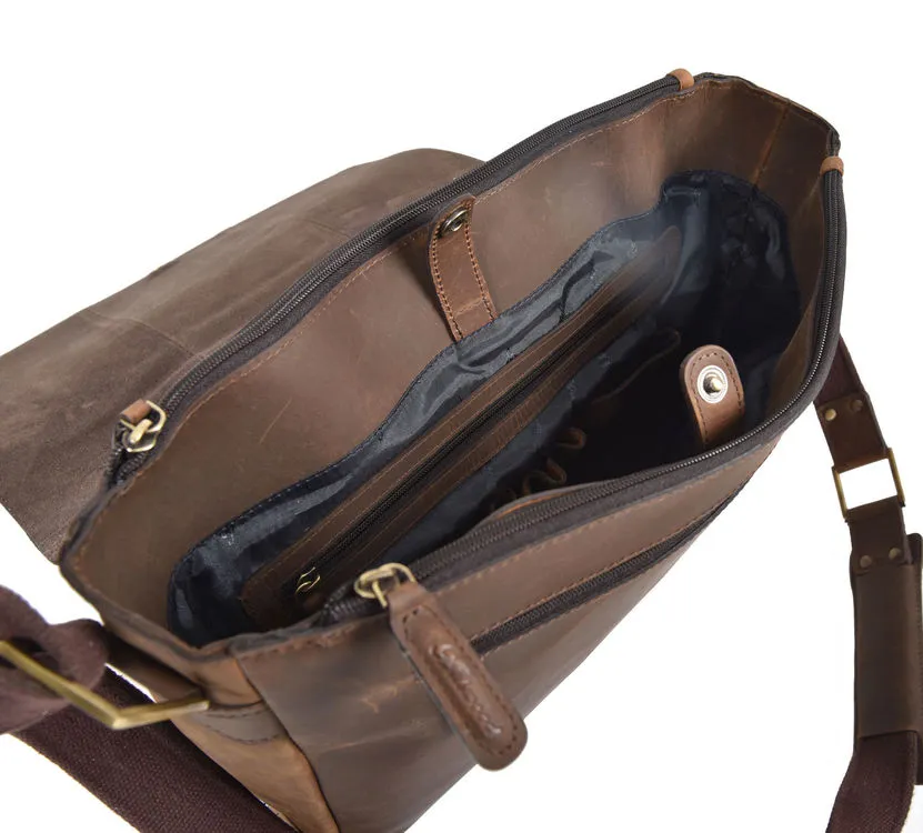 Ashwood Hammersmith Pedro Mud Leather Messenger Bag