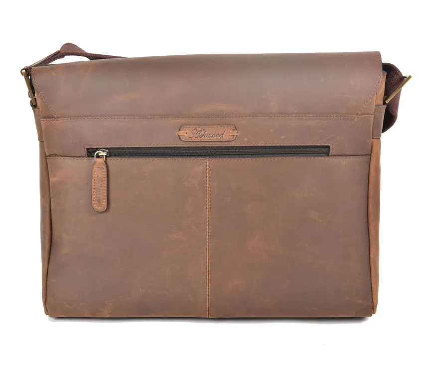 Ashwood Hammersmith Pedro Mud Leather Messenger Bag