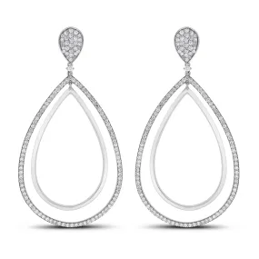 Audrey Diamond Earrings (4.25 ct Diamonds) in White Gold