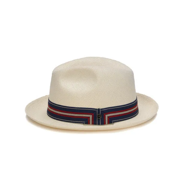 Austral Hats - White Panama Hat with Red, White and Blue Band