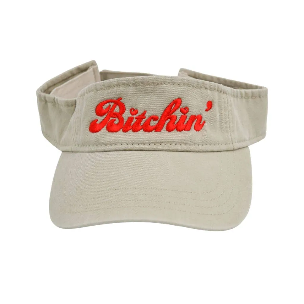 Bitchin' Visor | Funny Embroidered Velcro Sun Hat | Adjustable Outdoor Beach Cap | Smartass & Sass at GetBullish