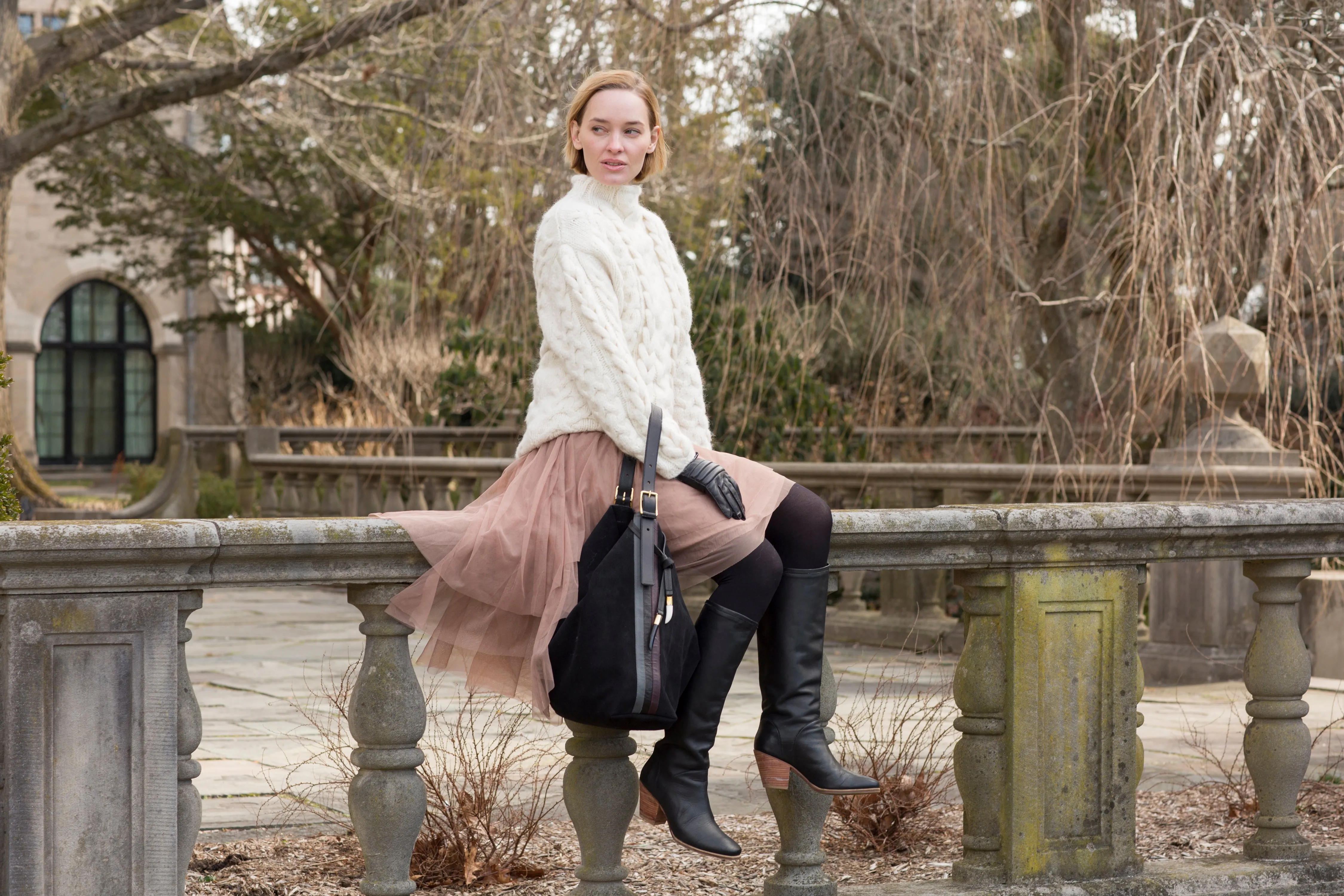 Black Suede Somerset Hobo