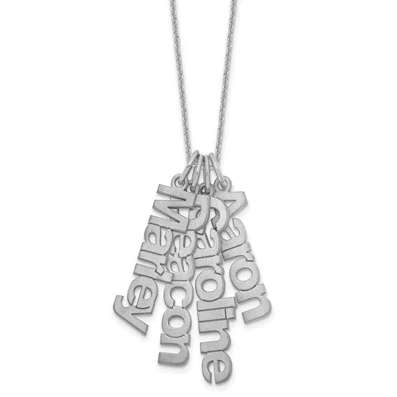 Brushed Name Pendants Necklaces