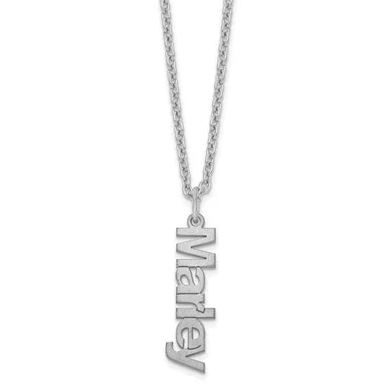 Brushed Name Pendants Necklaces