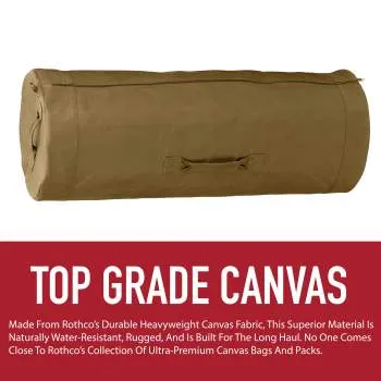 Canvas Duffle Bag With Side Zipper