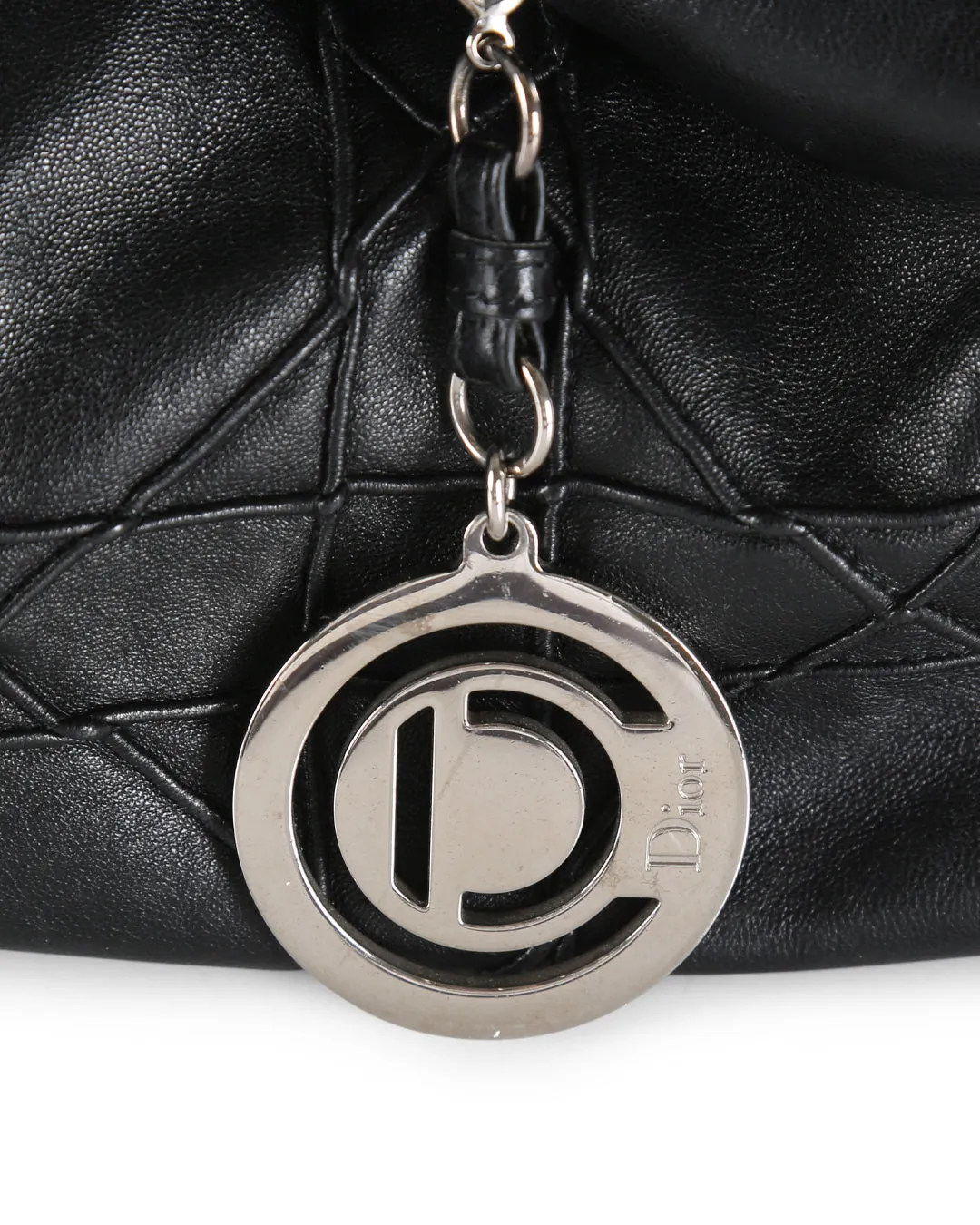 CHRISTIAN DIOR Black Cannage Leather Le Trente Hobo Bag