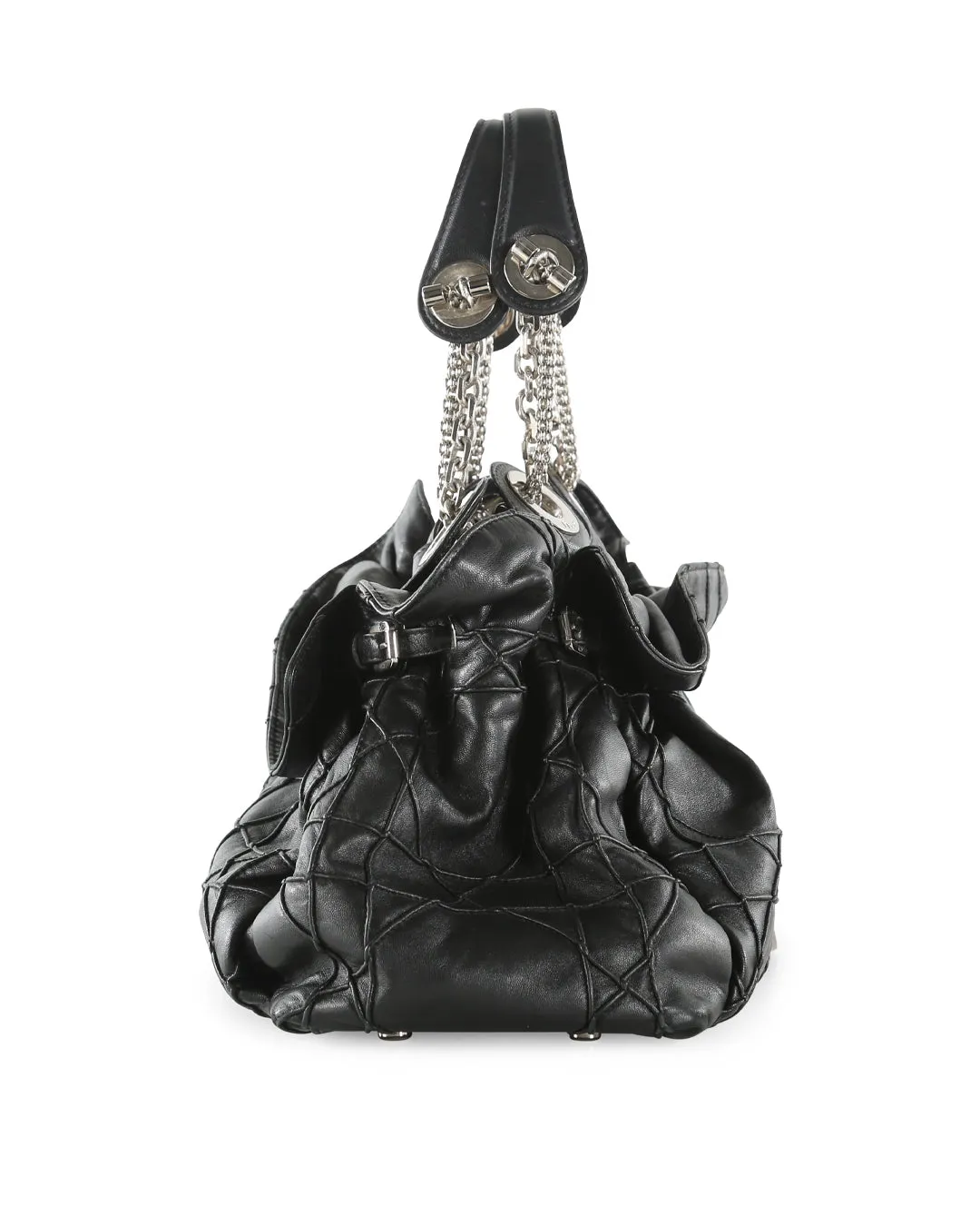 CHRISTIAN DIOR Black Cannage Leather Le Trente Hobo Bag