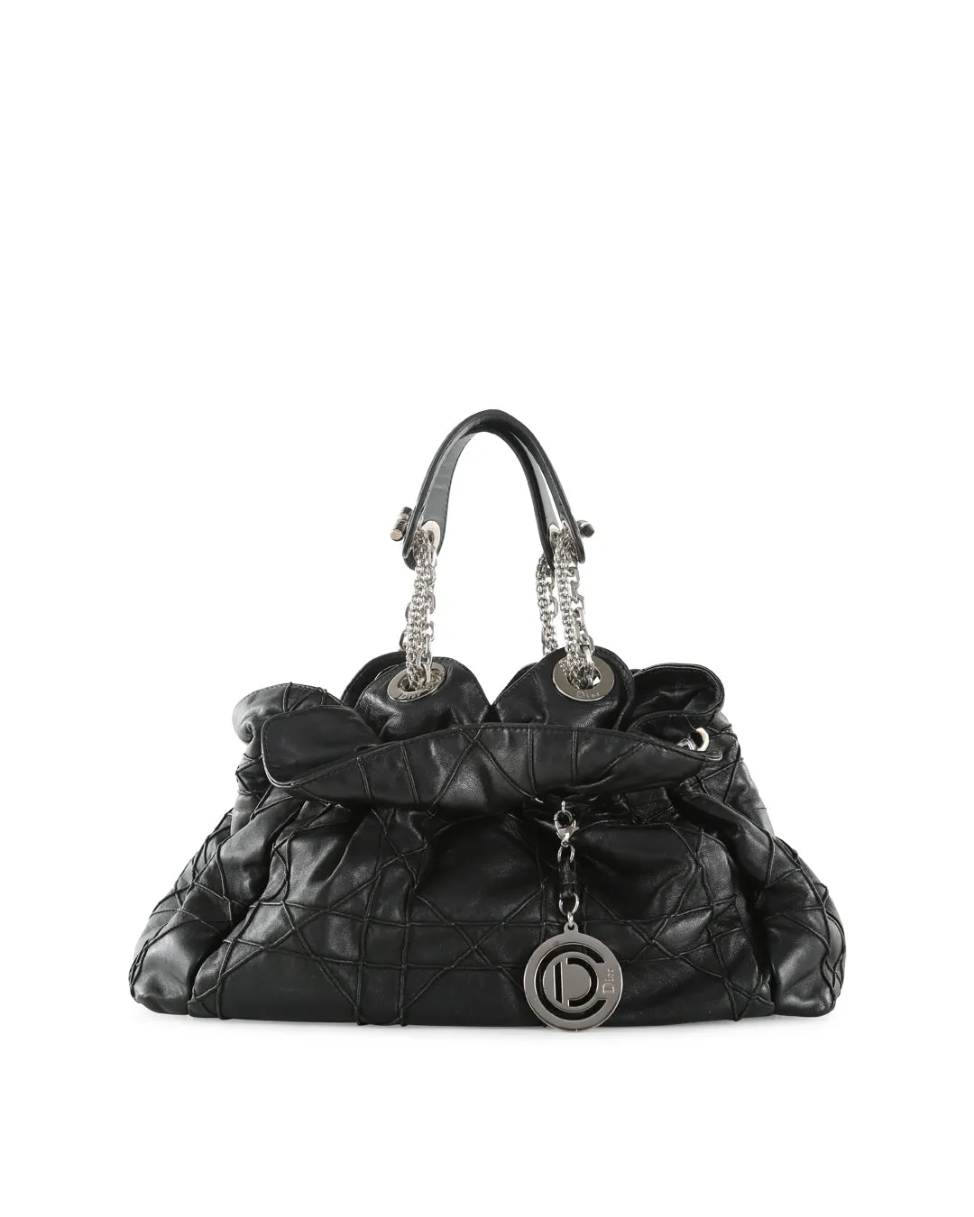 CHRISTIAN DIOR Black Cannage Leather Le Trente Hobo Bag