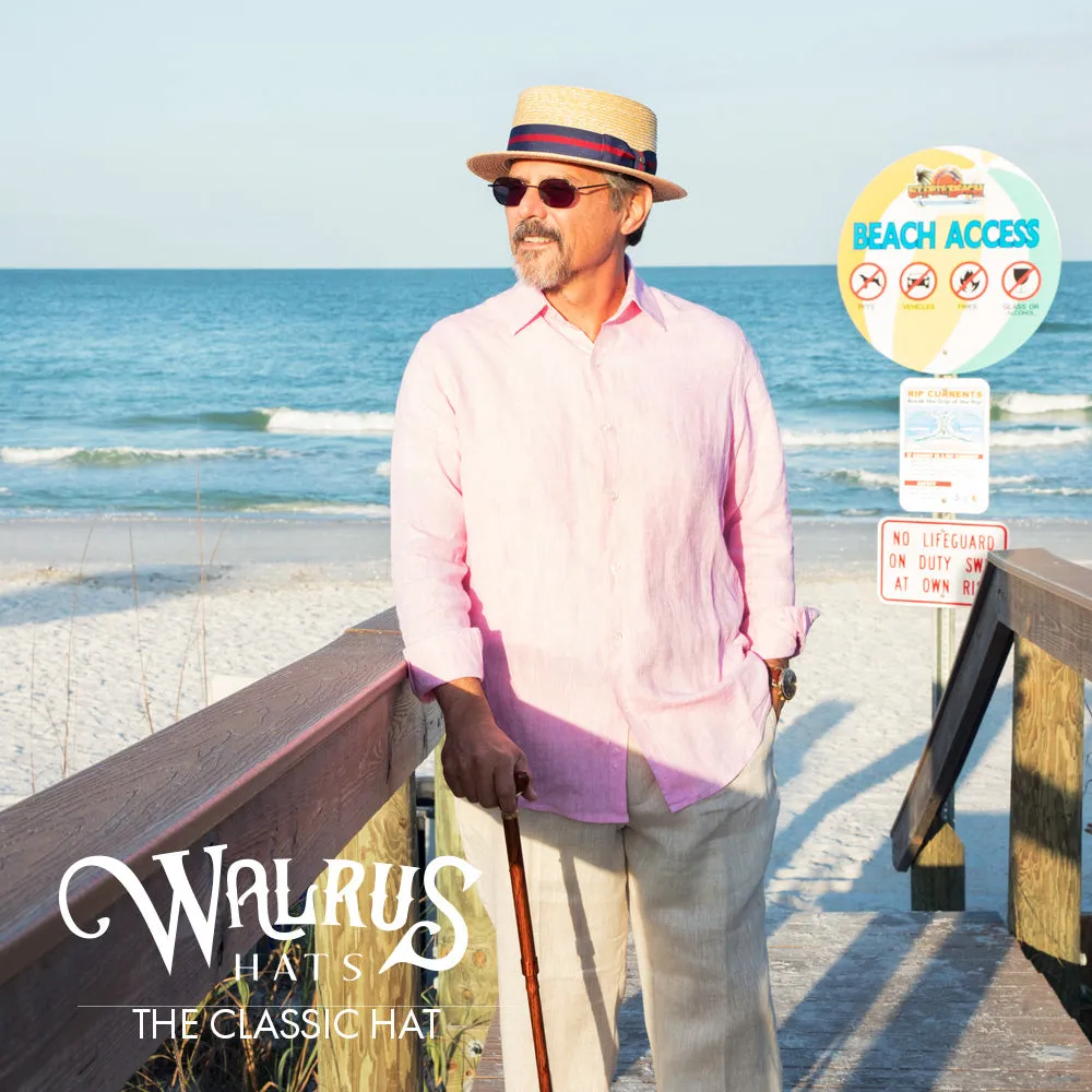 Classic - Walrus Hats Natural Straw Boater Hat - H7005