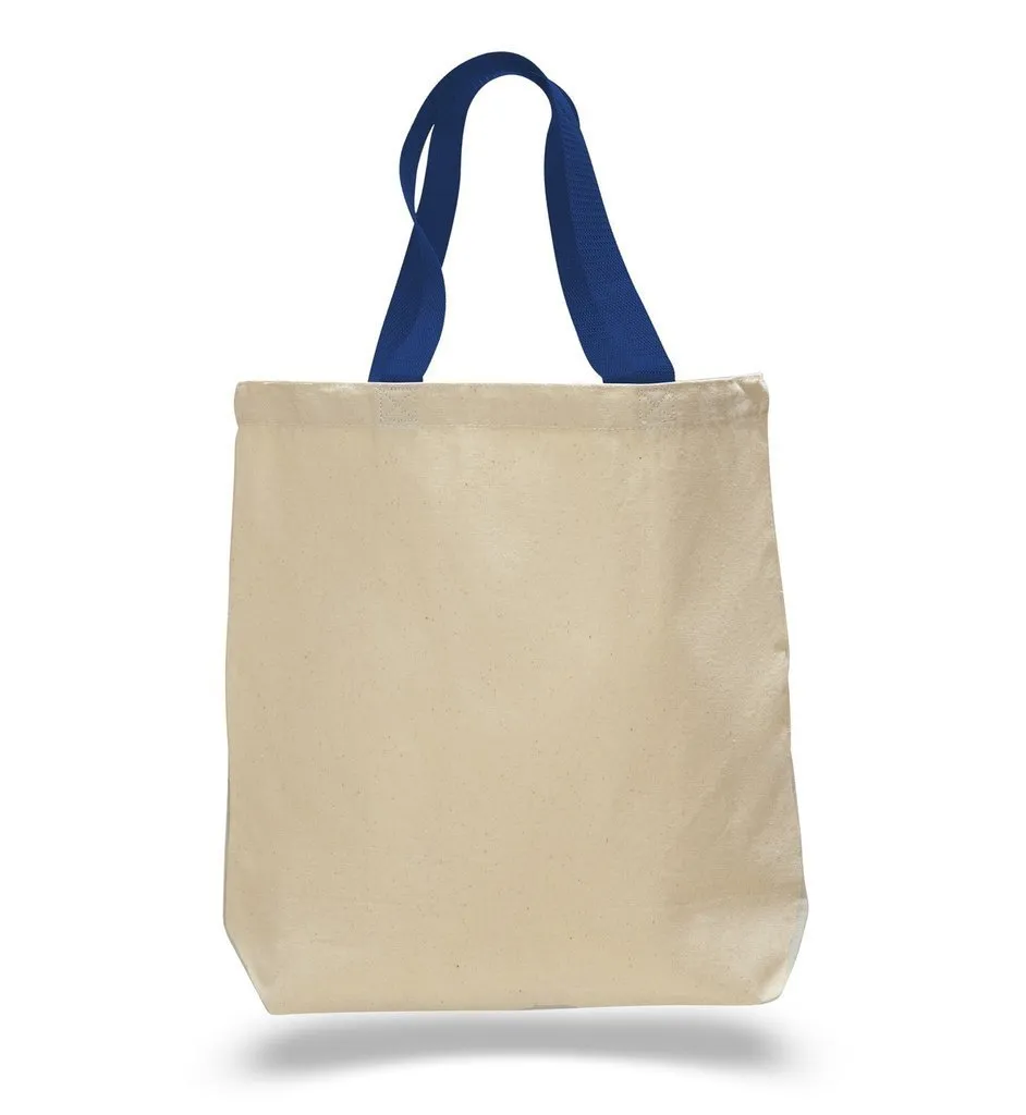 Cotton Canvas Tote Bags with Contrast Handles