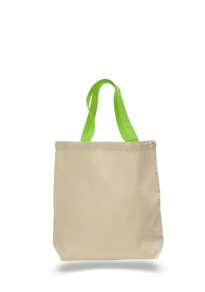 Cotton Canvas Tote Bags with Contrast Handles