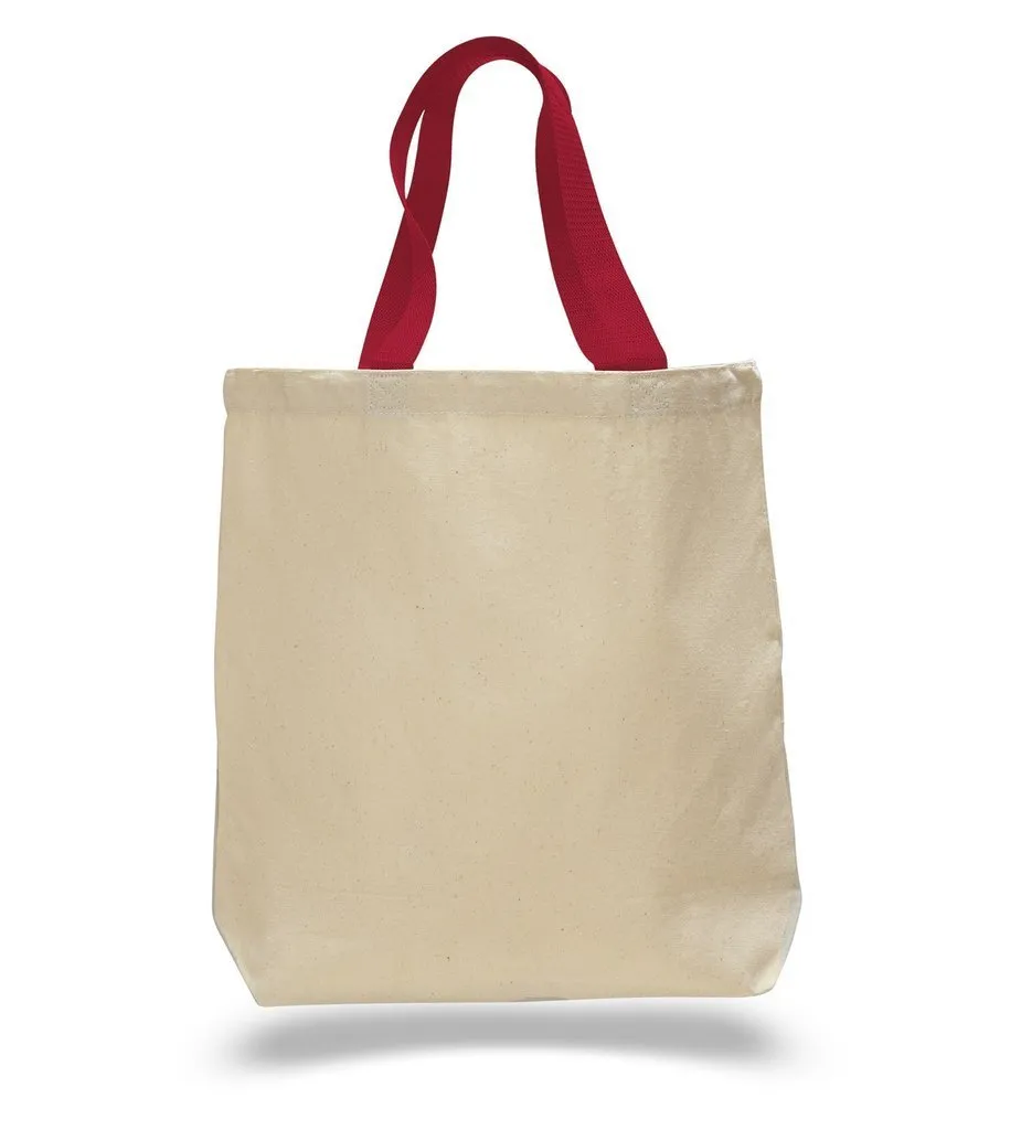 Cotton Canvas Tote Bags with Contrast Handles