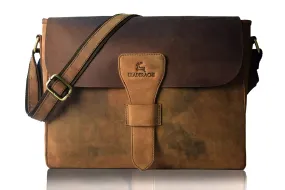 Crossbody Messenger Leather Laptop Bag