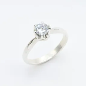 Diamond Engagement Ring - Sparkly Solitaire Ring - Minimalist