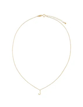 Elly Lou Timeless Initial Necklace - J- Gold