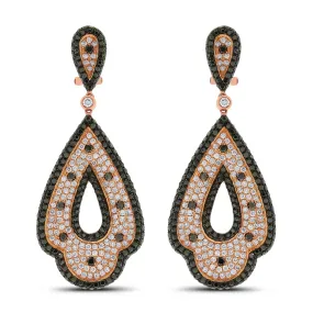 Enya Black & White Diamond Earrings (7.95 ct Diamonds) in Rose Gold