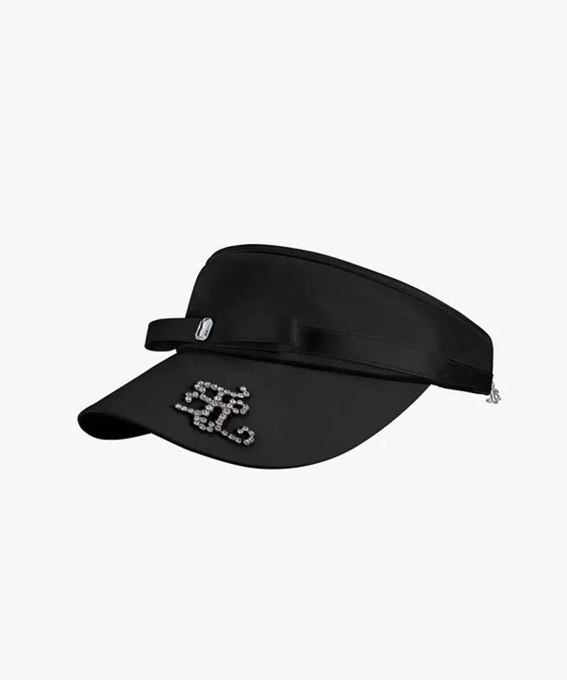 FAIRLIAR Crystal Logo Decoration Visor - Black