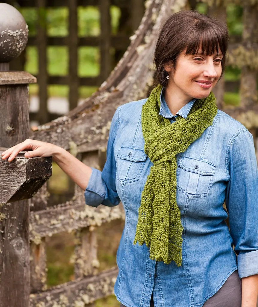 Fir Cone Lace Scarf Using Isager Spinni Wool 1