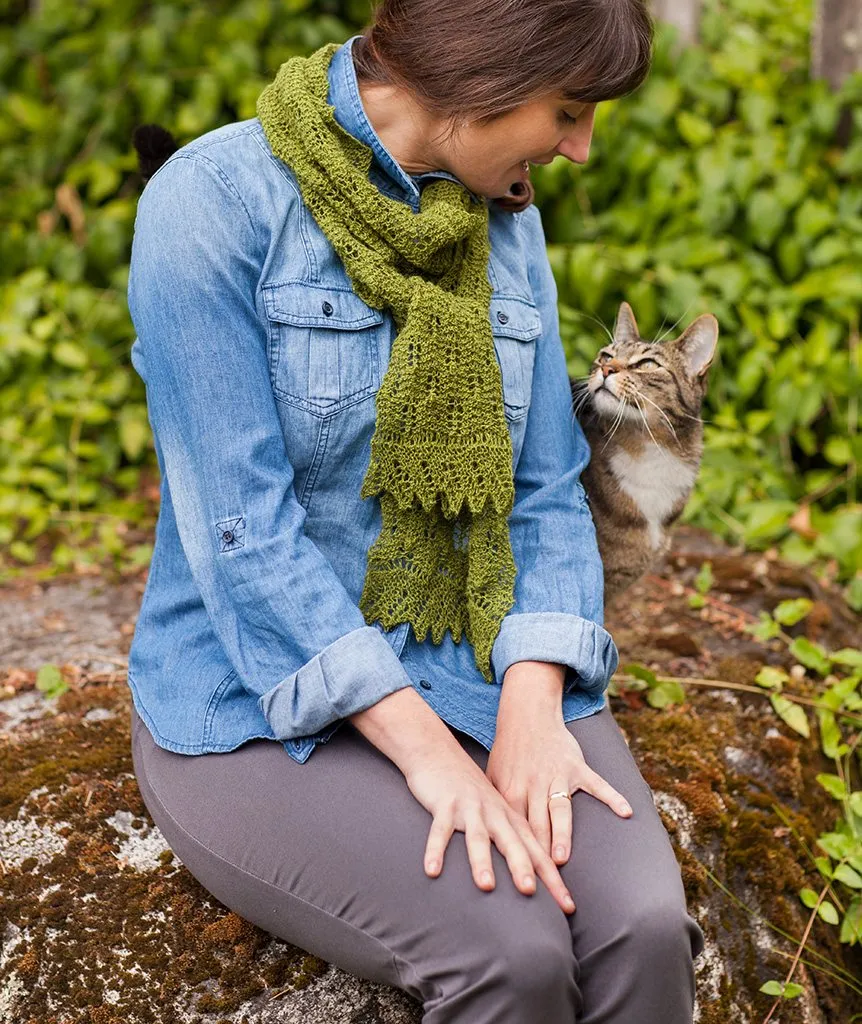 Fir Cone Lace Scarf Using Isager Spinni Wool 1