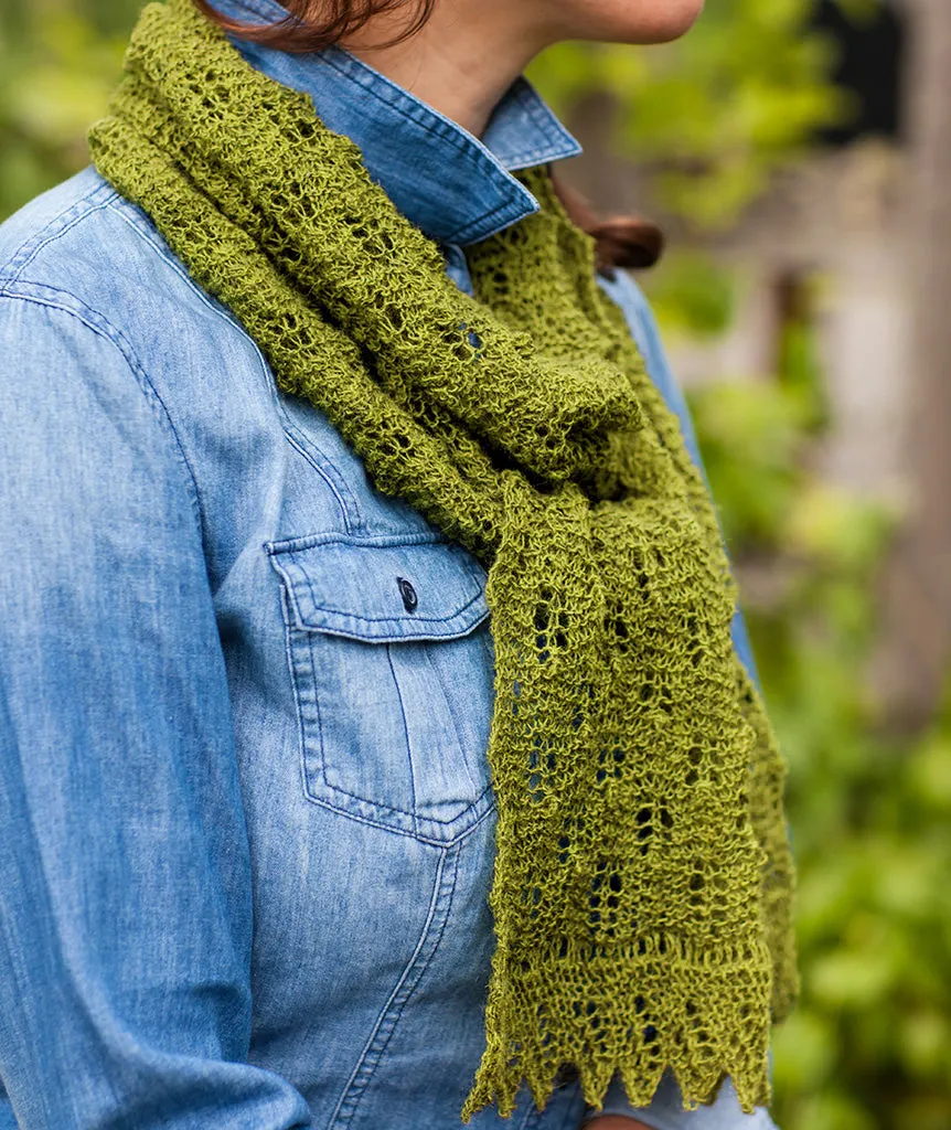 Fir Cone Lace Scarf Using Isager Spinni Wool 1