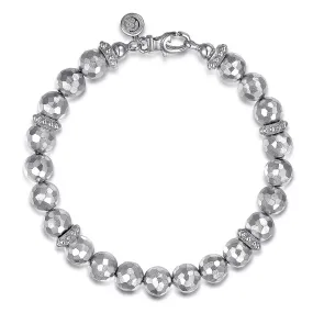 Gabriel & Co. 8mm Sterling Silver Faceted Bead Bracelet