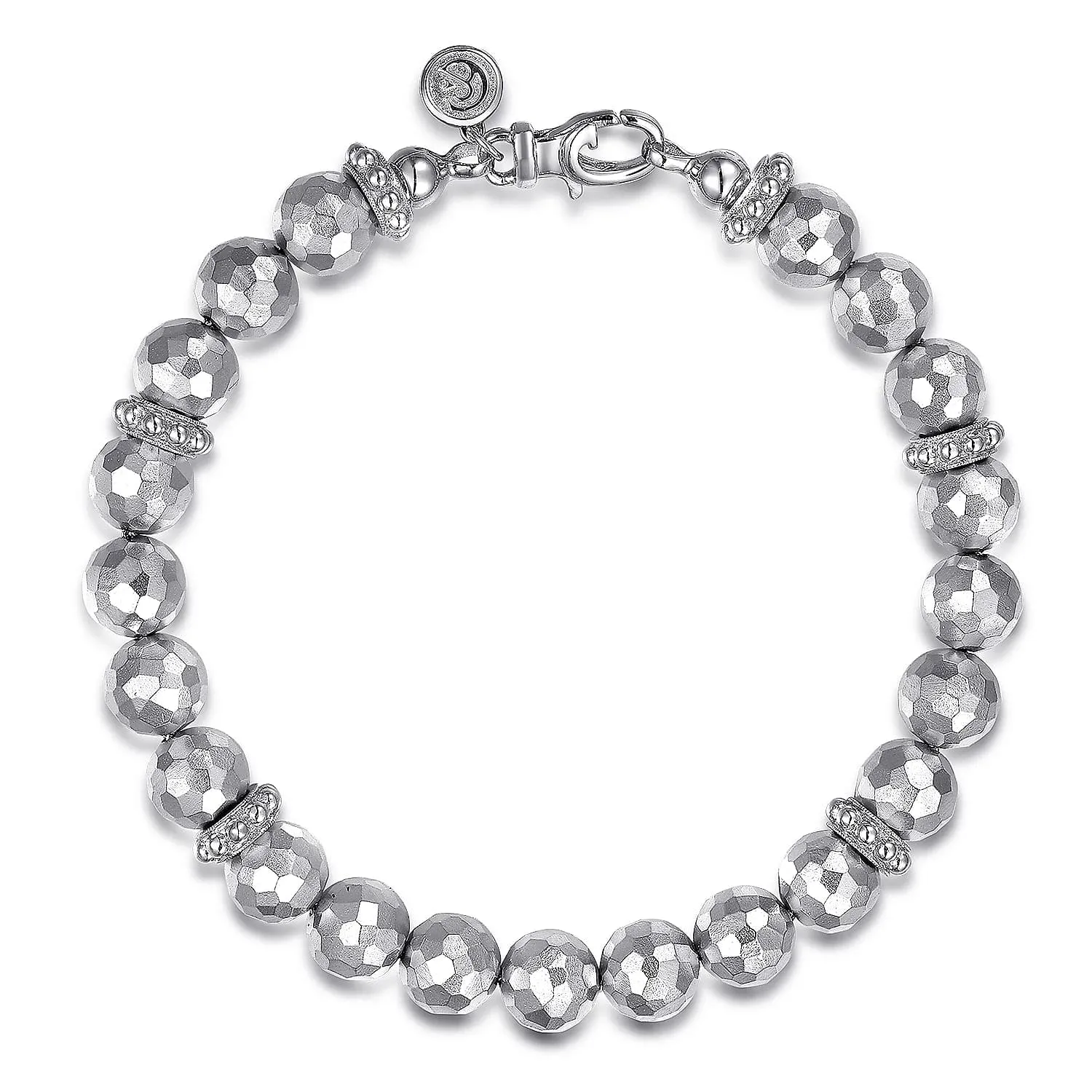 Gabriel & Co. 8mm Sterling Silver Faceted Bead Bracelet