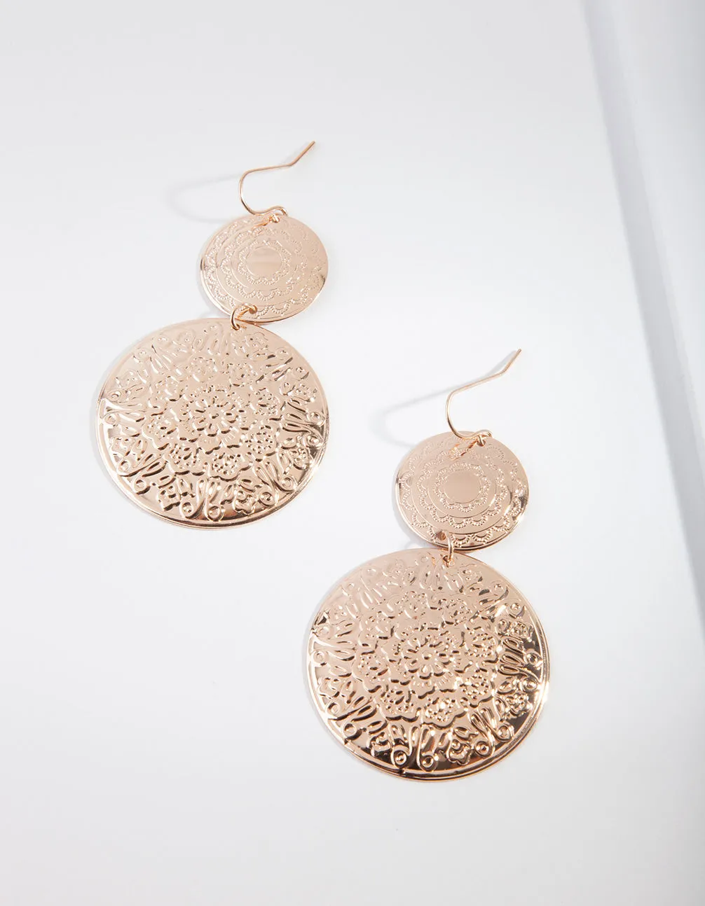 Gold Boho Oversized Disc Earrings