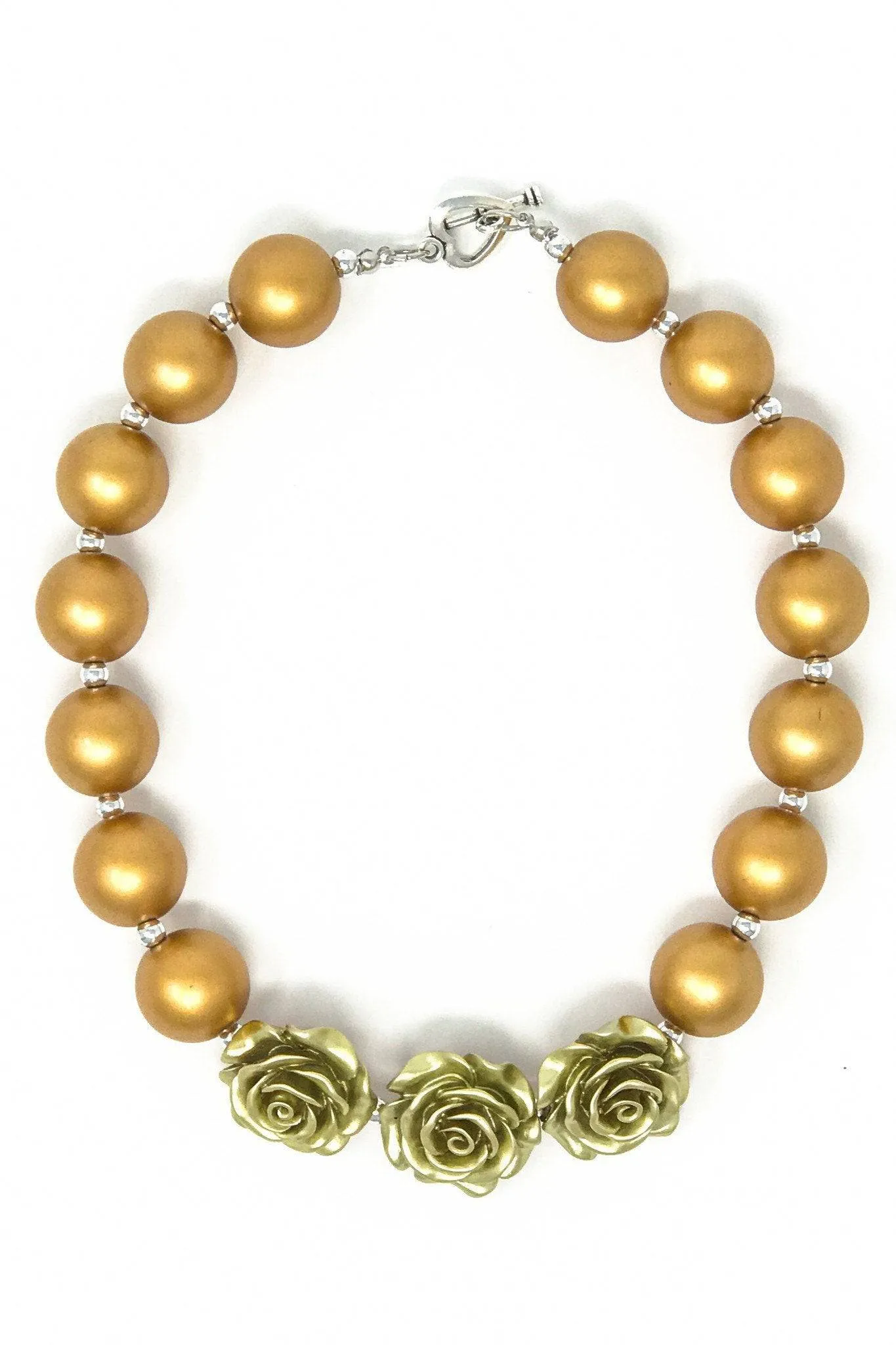 Gold Rose Bubblegum Necklace