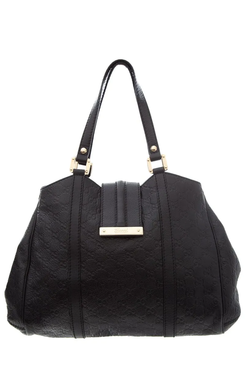 Gucci Black Web Hobo Guccissima Leather Handbag