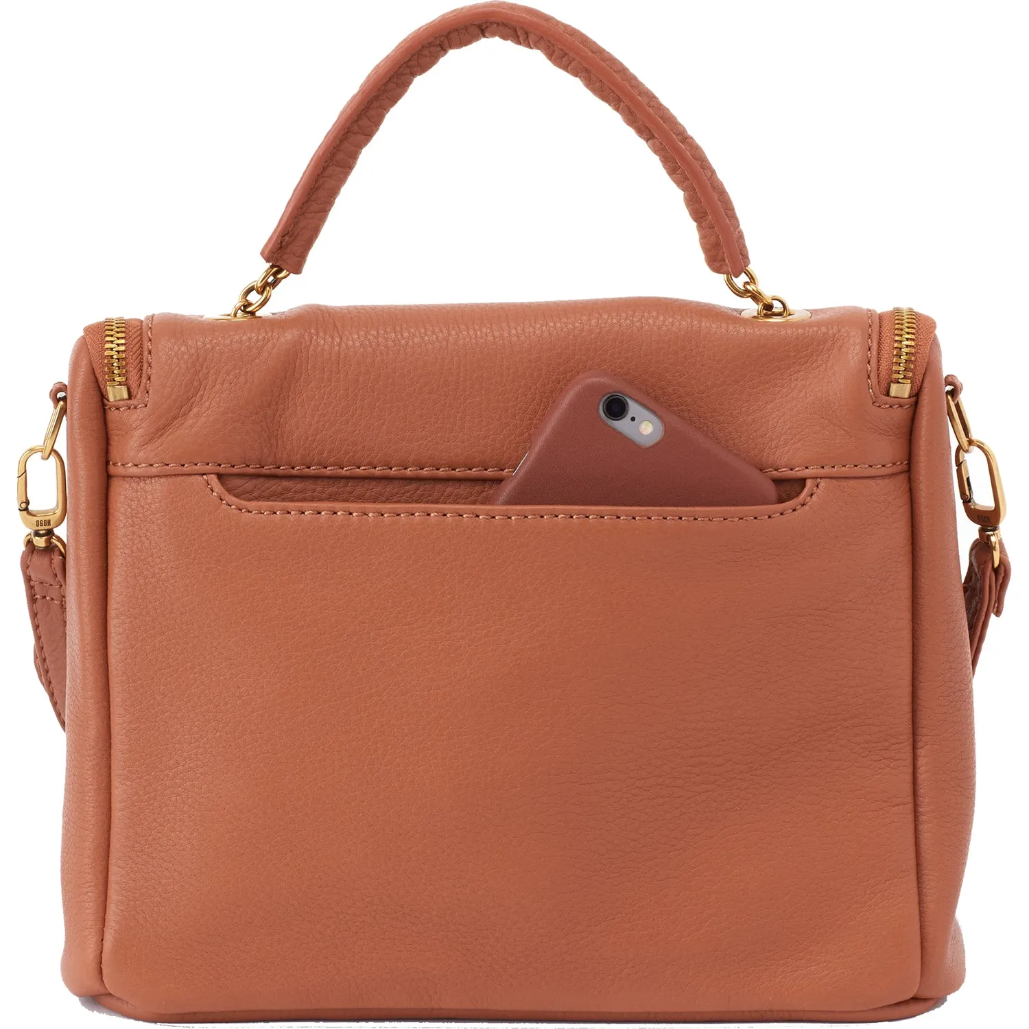 Hobo Fern Satchel Cashew Velvet Hide Leather