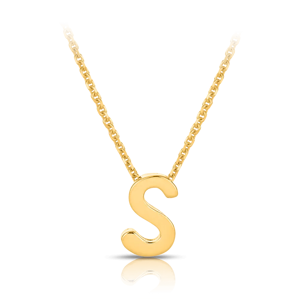 Initial Necklace in 9ct Yellow Gold