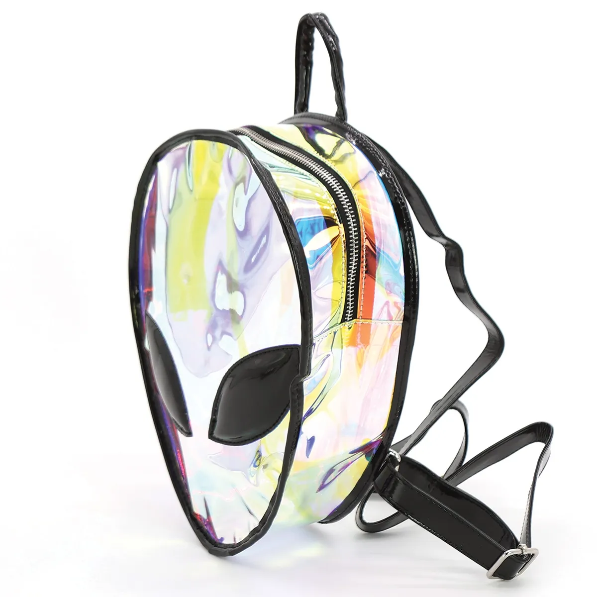 Iridescent Alien Head Mini Backpack