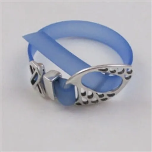 Light Blue Soft Vinyl Cord Awareness Ribbon Bracelet Buckle Clasp