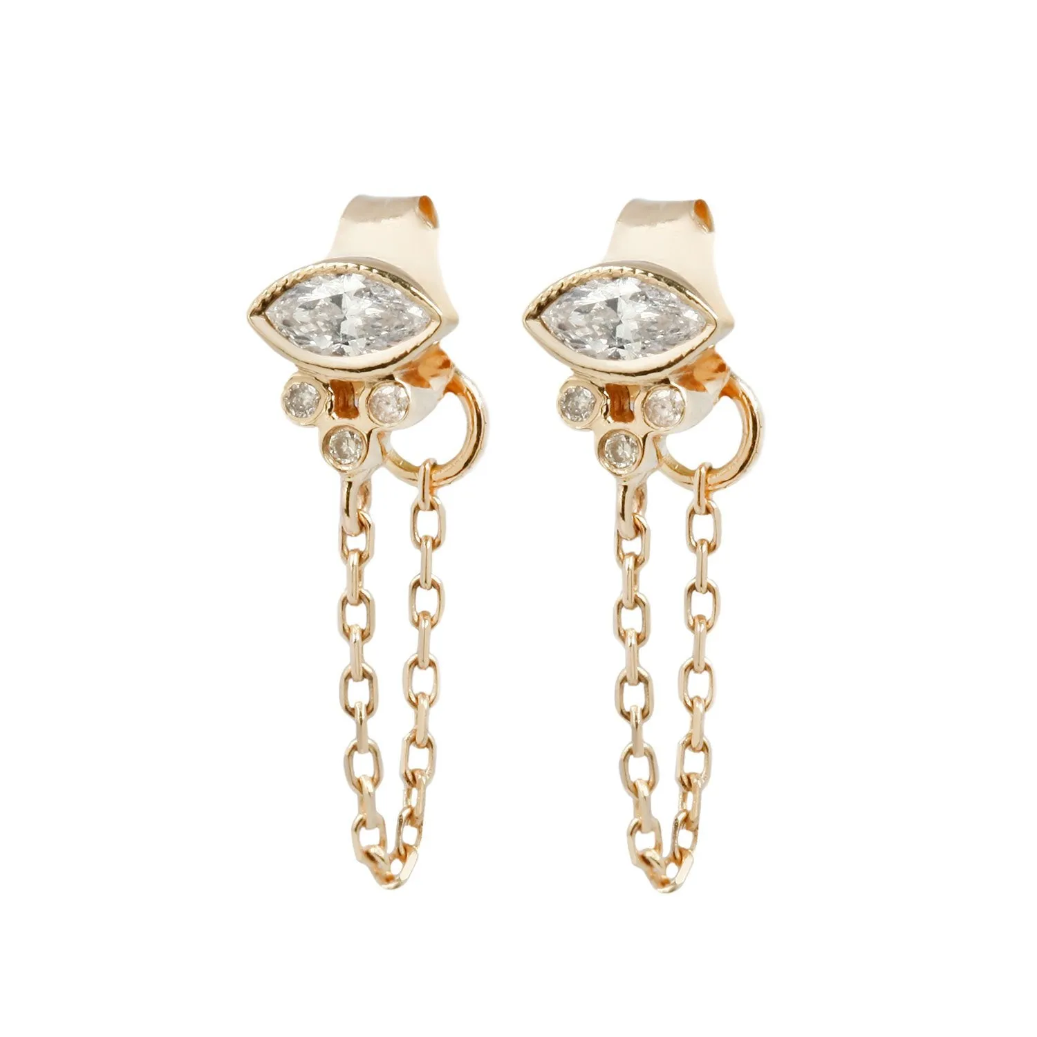 Marquise Diamond Chain Earrings