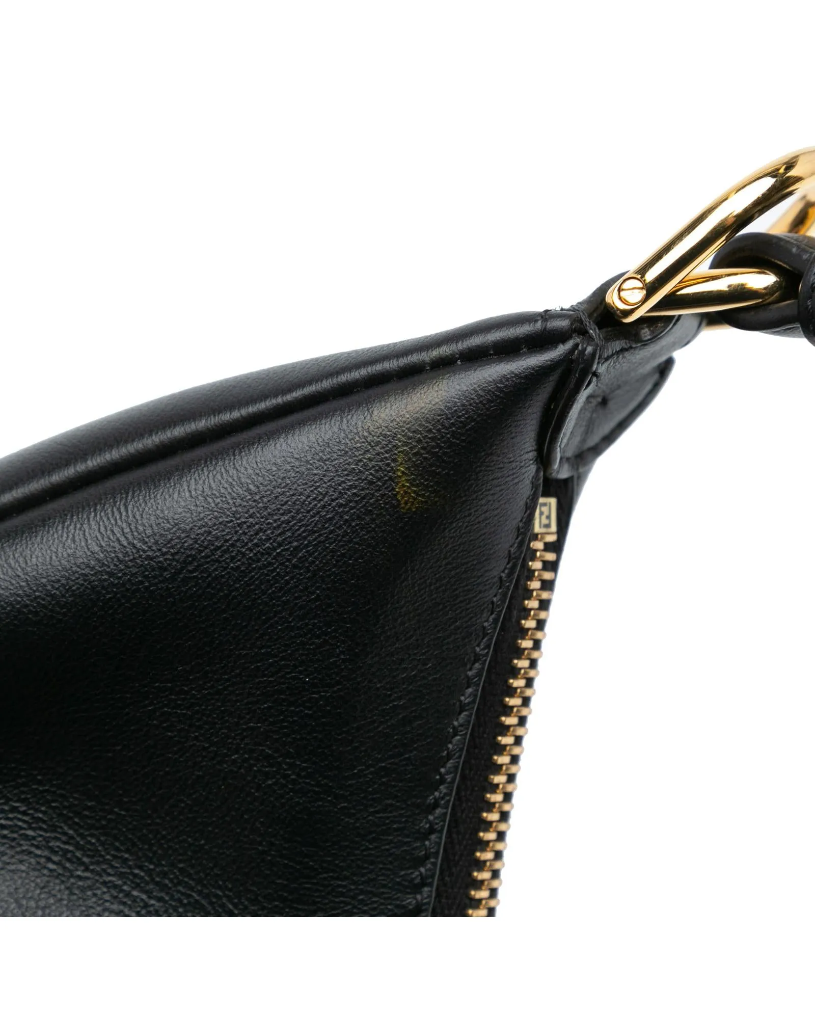 Medium Leather Hobo Bag with Gold-Tone Hardware and Adjustable Strap