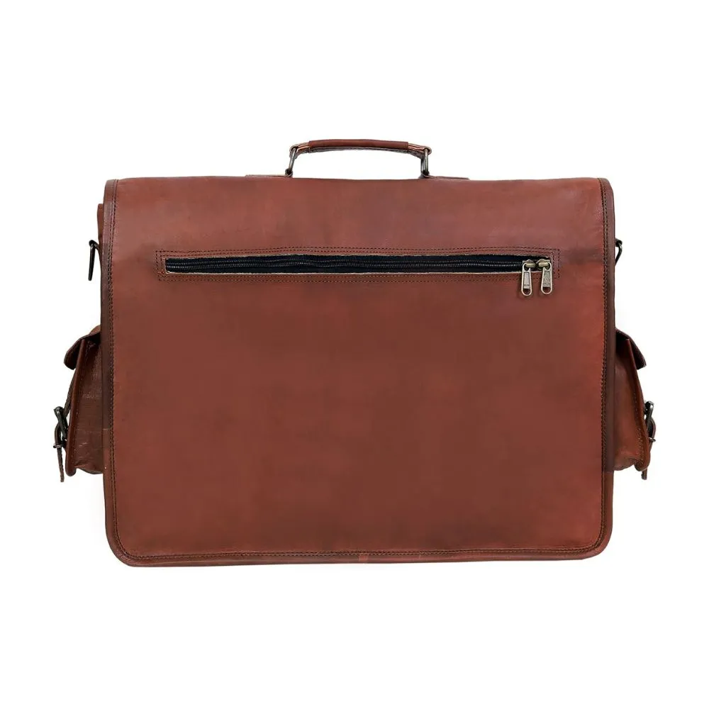 Mens Brown Leather Messenger Bag