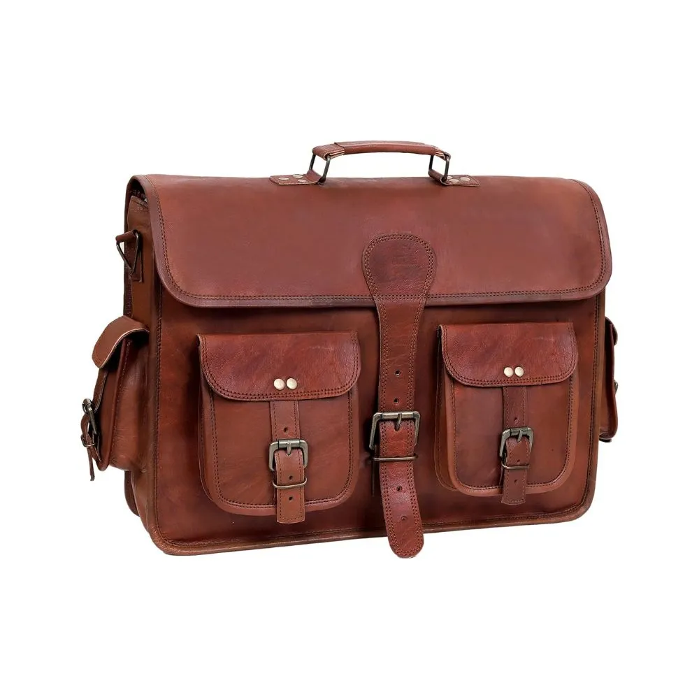 Mens Brown Leather Messenger Bag