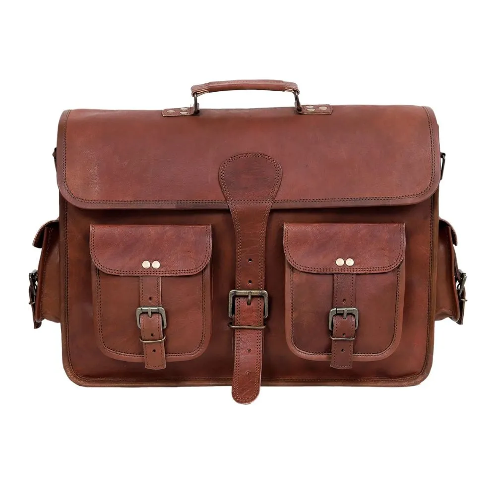 Mens Brown Leather Messenger Bag