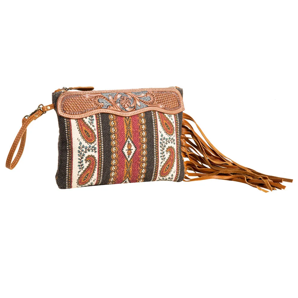 Mojave Paisley Fringed Hand-Tooled Bag