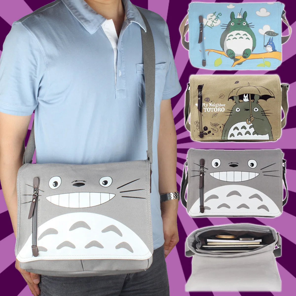 My Neighbour Totoro High Quality Canvas Bag Shoulder Messenger Bag Trendy Anime