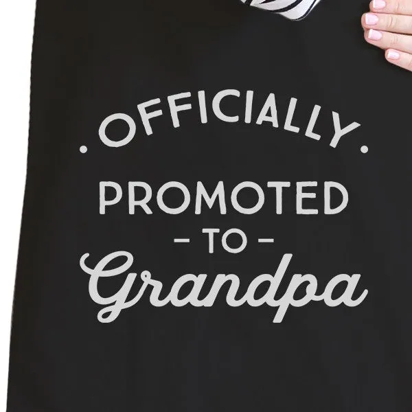 Officially Promoted To Grandpa Black Canvas Bag