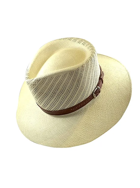 Panama Montecristi Hat - Fretwork Ausin (Ausin) - (Grade 25)